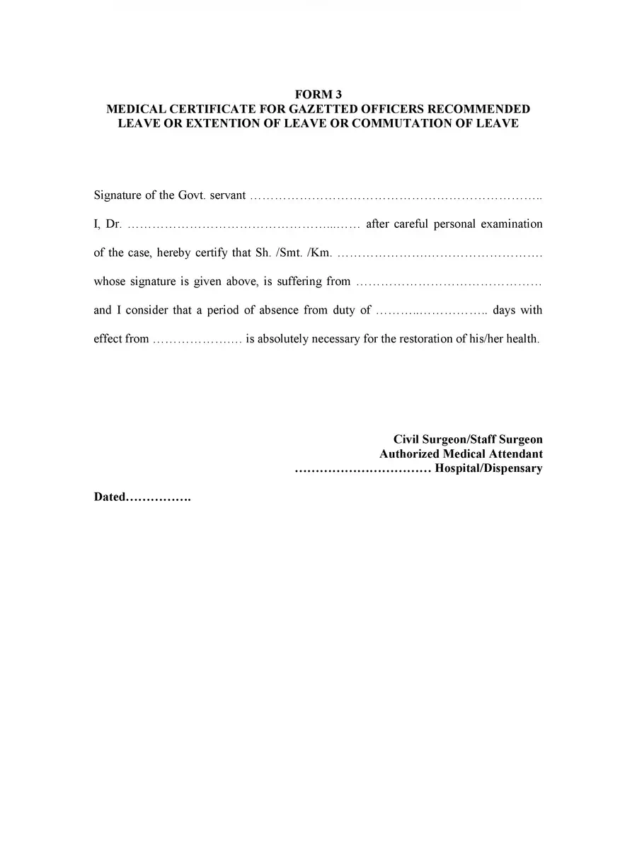 2nd Page of Medical Leave Form PDF