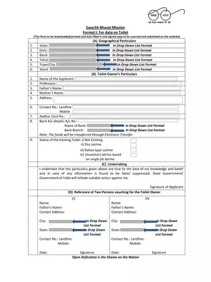 Individual Household Latrine (IHHL) Application Form