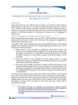 Interest on Tax Payable U/s 234A,234B,234C