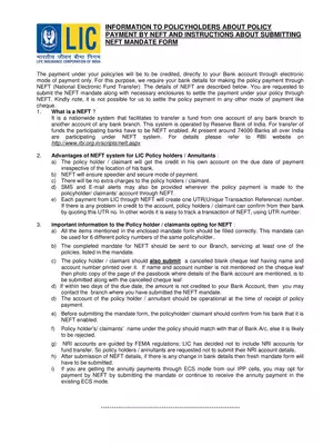 LIC Nach Mandate Form 2023 PDF