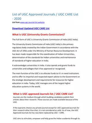 List of UGC Approved Journal 2024
