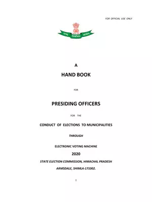 Presiding Officer Handbook 2020 Himachal Pradesh