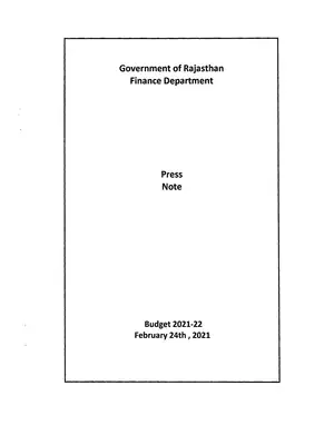 Rajasthan Budget Highlights 2021 PDF