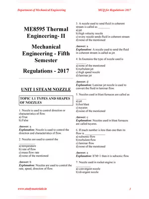 Thermal Engineering 1 MCQ