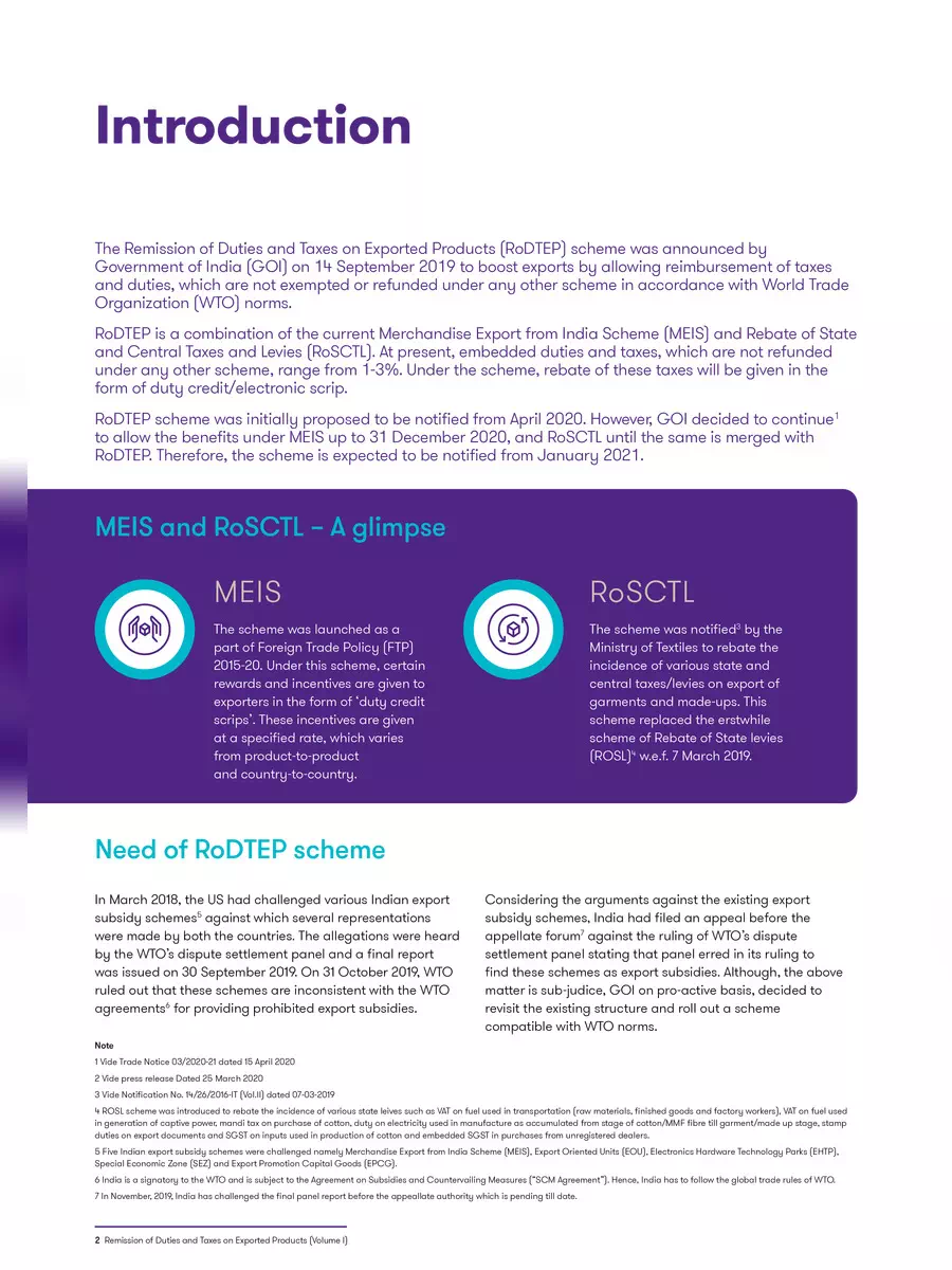 2nd Page of RODTEP Scheme PDF