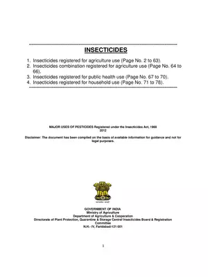List of Agriculture Pesticides Used in India