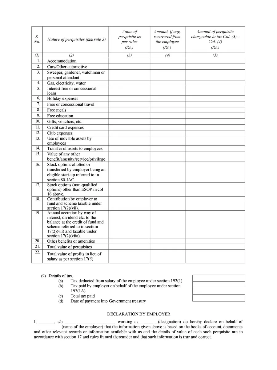 2nd Page of Income Tax Assessment Form 2021-22 PDF