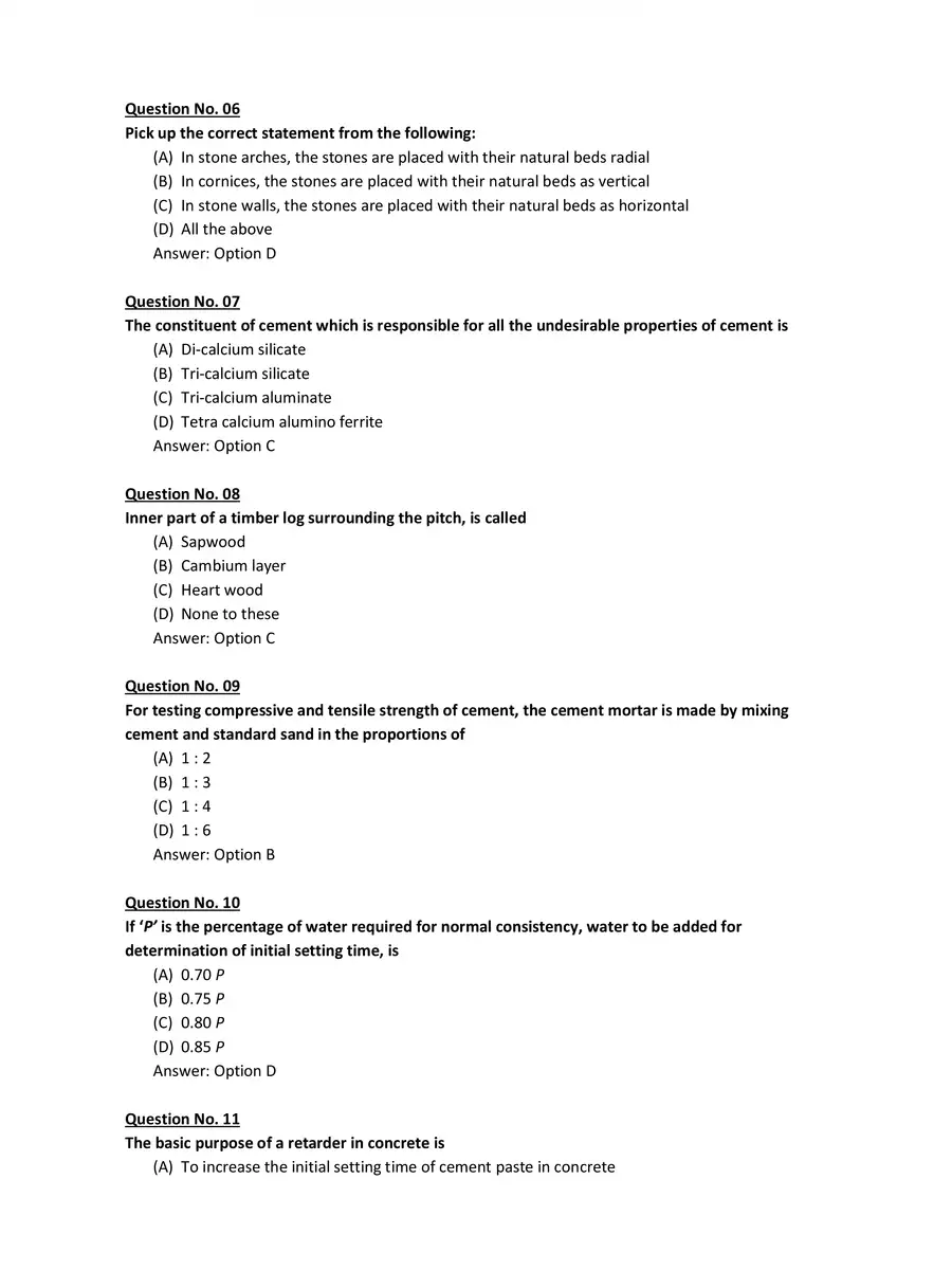 2nd Page of Infrastructure Engineering Construction Techniques MCQ PDF