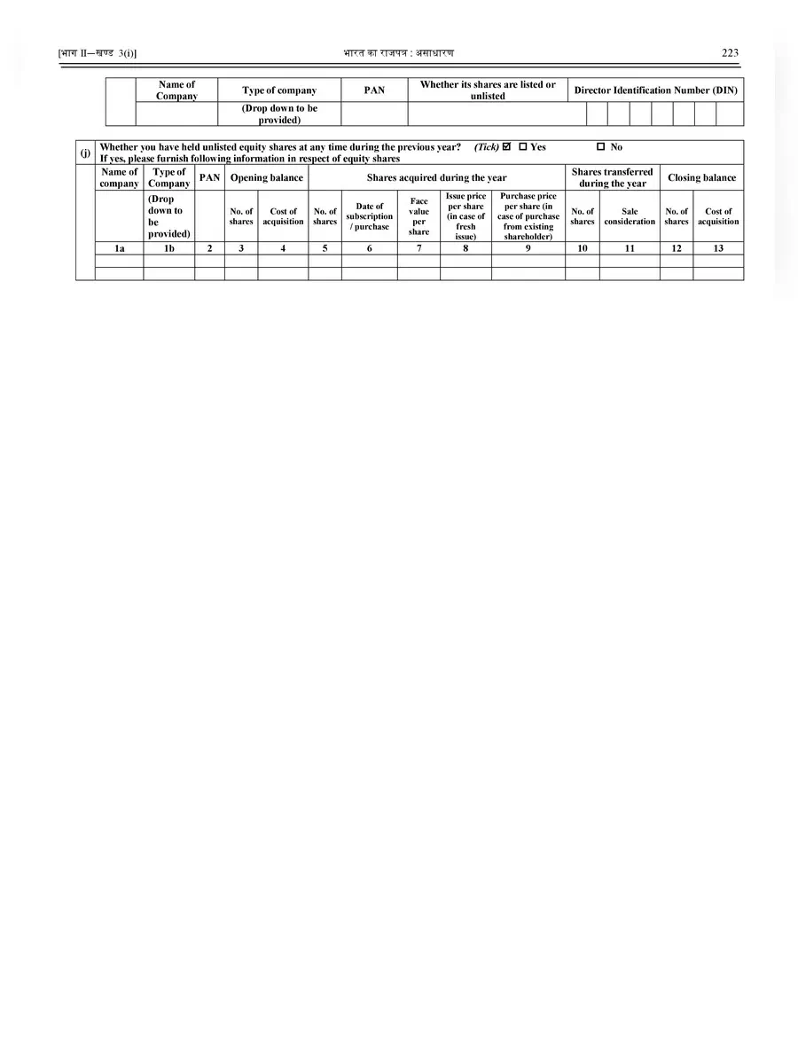 2nd Page of ITR Form 2 AY 2021-22 PDF