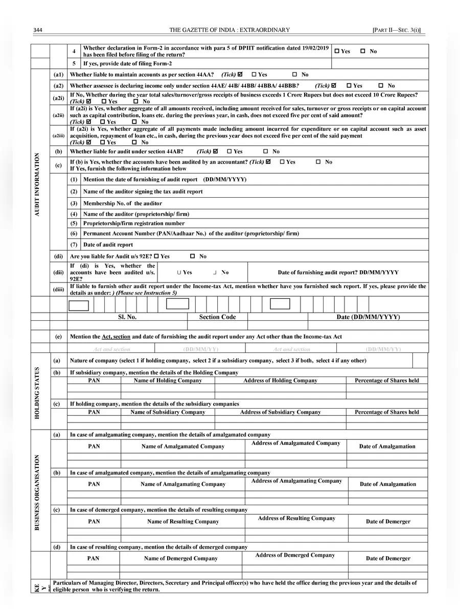 2nd Page of ITR Form 6 AY 2021-22 PDF