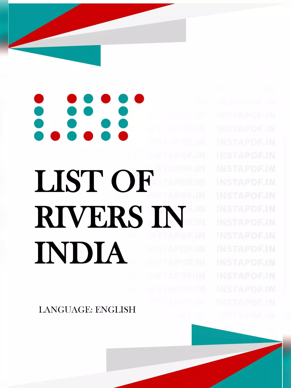 List of Rivers in India