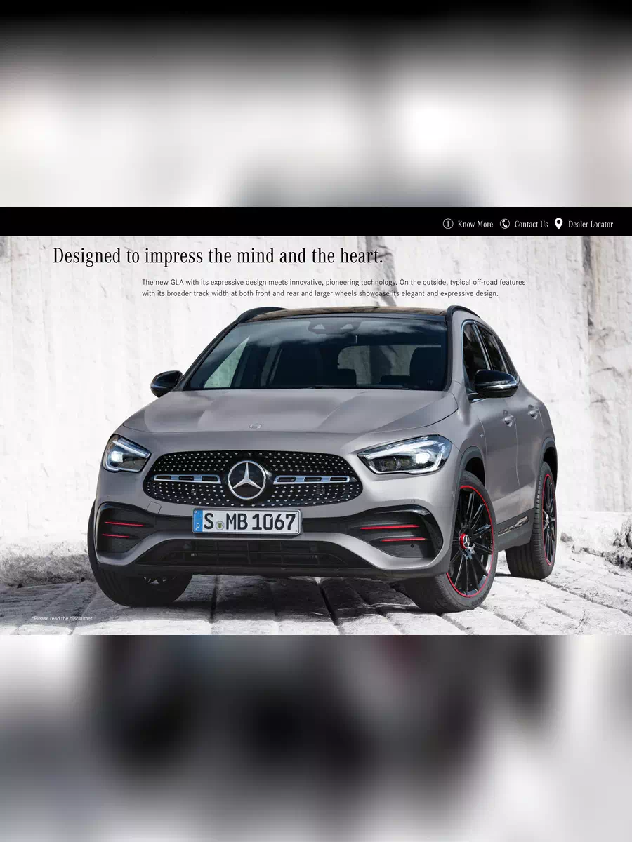 2nd Page of Mercedes Benz GLA BS6 Brochure PDF