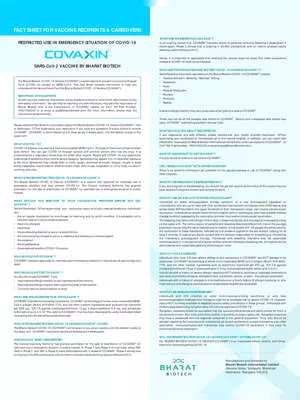 Bharat Biotech Covaxin Fact Sheet