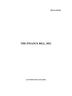 The Finance Bill Act 2021