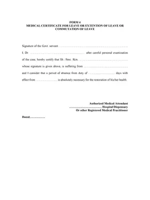 Medical Leave Form Certificate