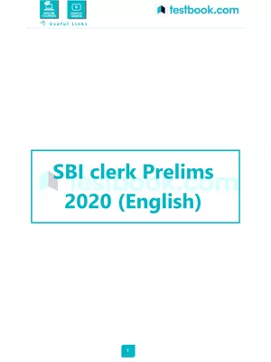 SBI Clerk Question Paper 2020