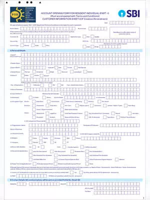 SBI Account Opening Form 2024
