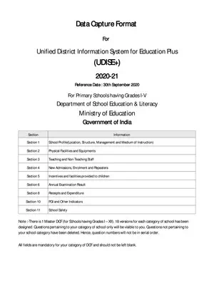 UDISE Form 2020-21