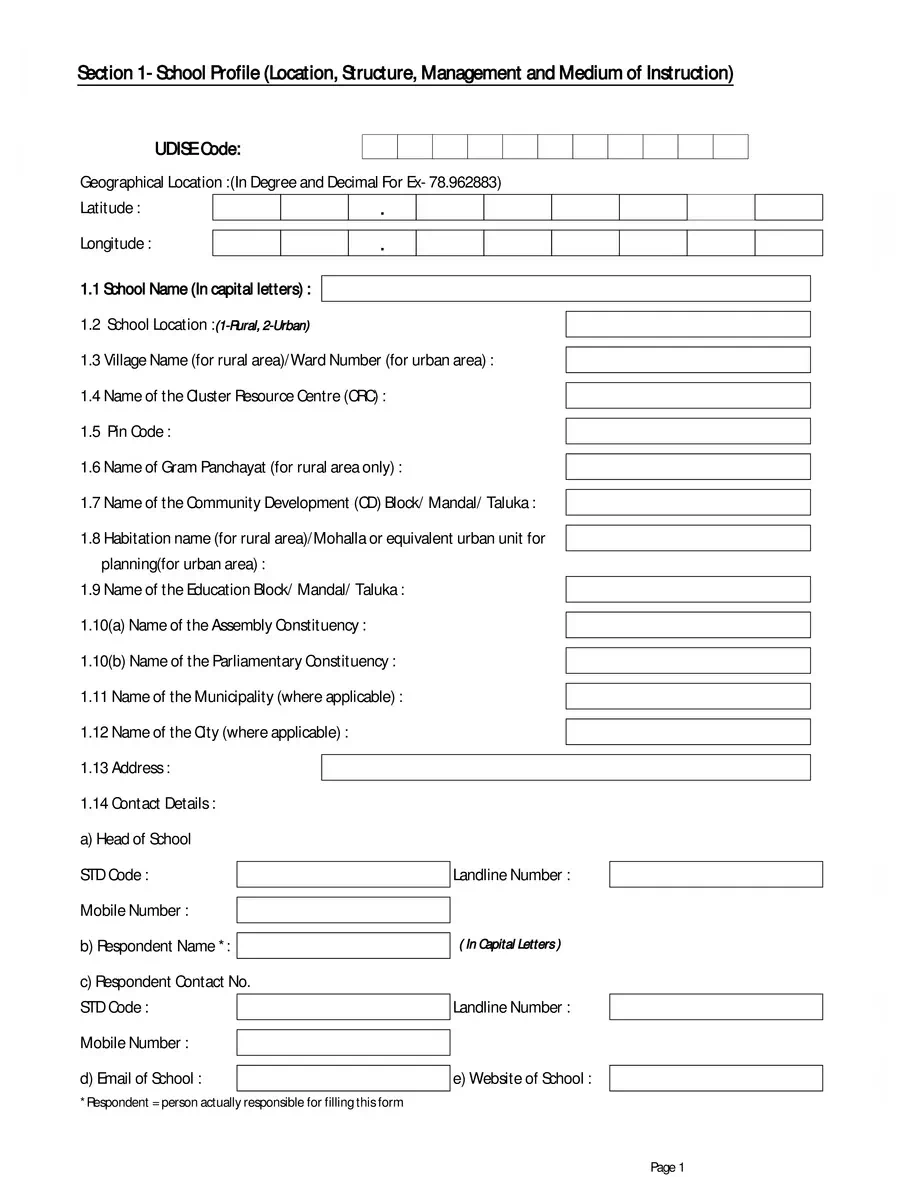 2nd Page of UDISE Form 2020-21 PDF