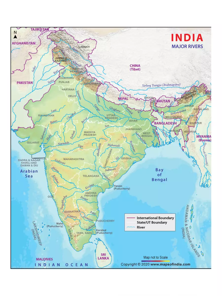 2nd Page of Indian/Bharat Rivers Map PDF