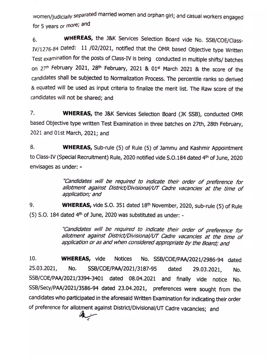 2nd Page of jkssb.nic.in Latest Notification 2021 PDF