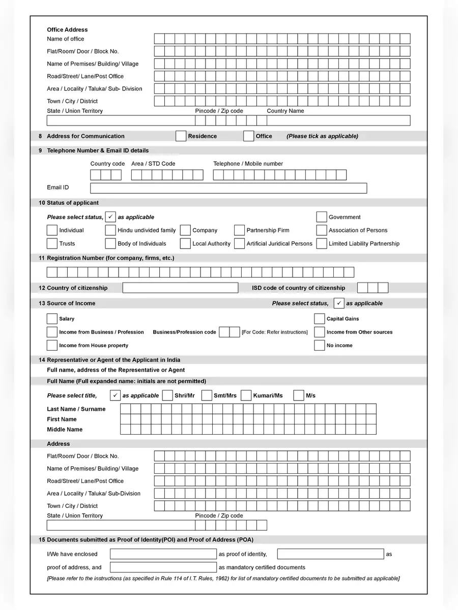 2nd Page of New Pan Card Form 49AA PDF