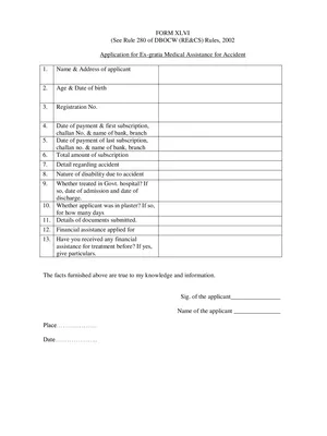 Delhi Labour Ex-gratia Medical Assistance Form