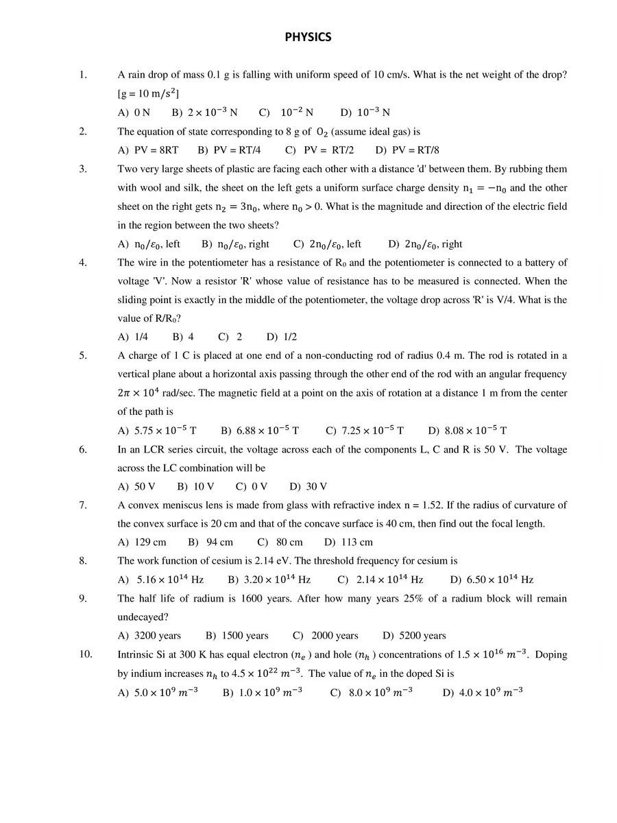 2nd Page of VITEEE Mock Test Papers PDF
