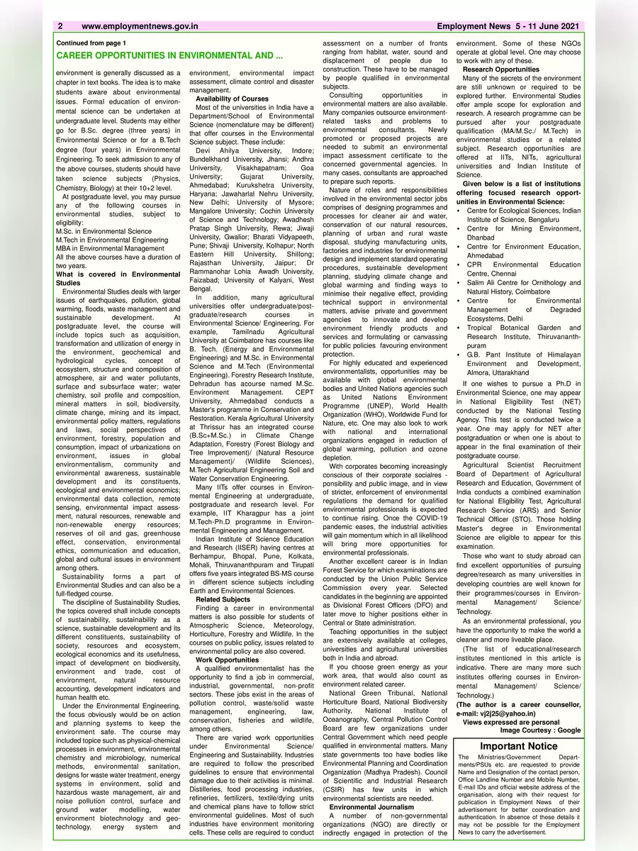 2nd Page of Employment Newspaper First Week of June 2021 PDF