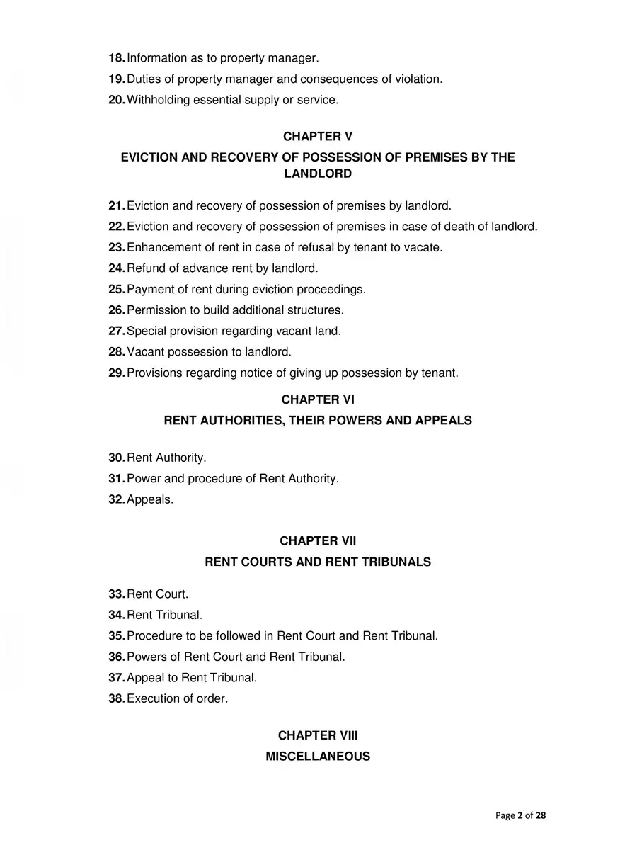 2nd Page of Model Tenancy Act 2021 PDF
