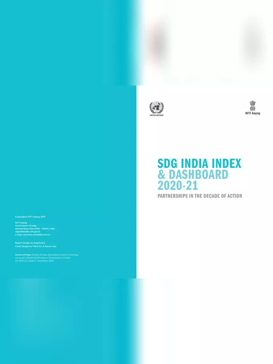 2nd Page of Niti Aayog SDG Index 2021 List PDF