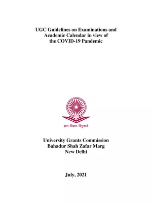 UGC Guidelines on Examinations & Academic Calendar July 2021