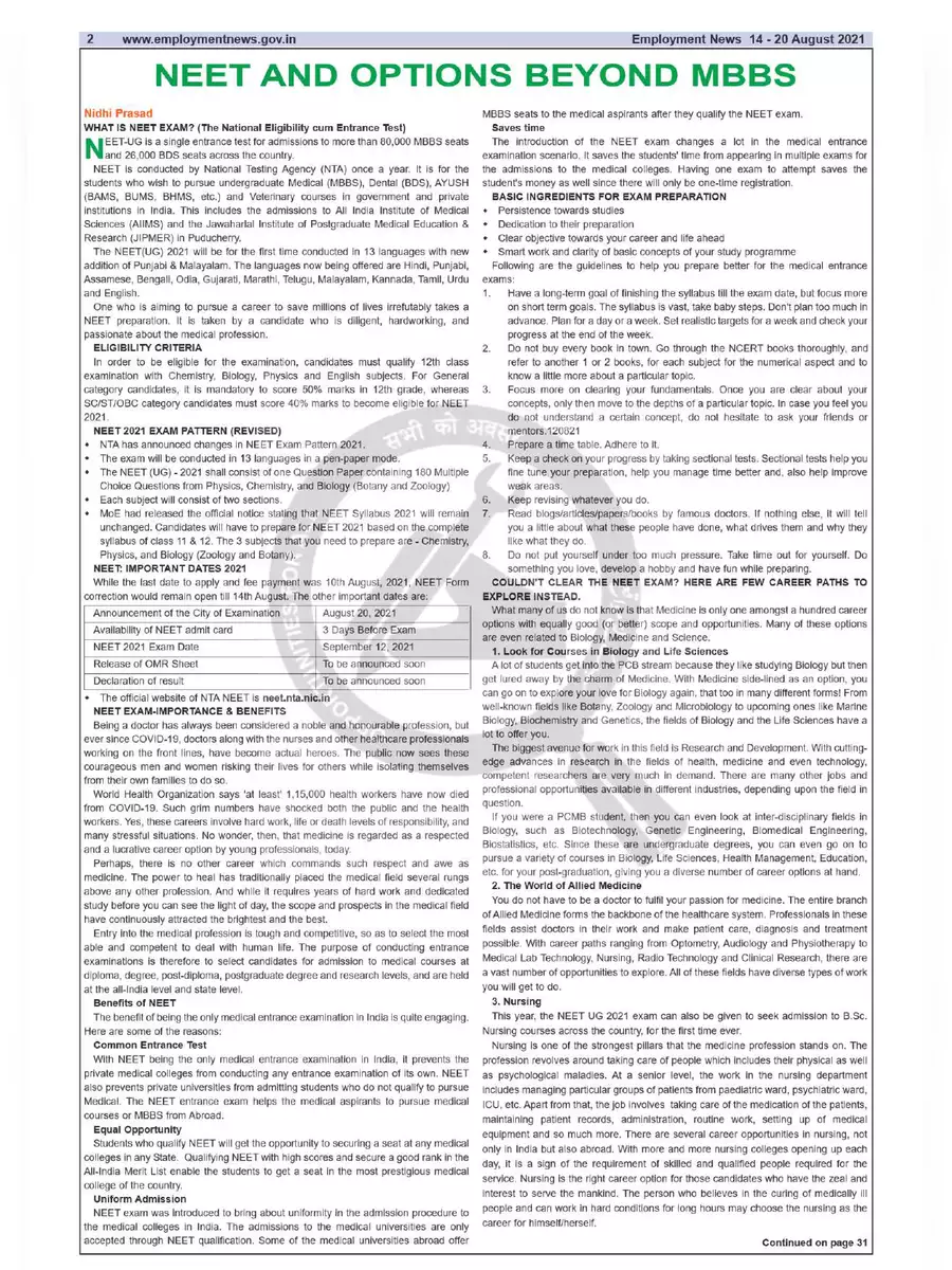 2nd Page of Employment Newspaper Second Week of August 2021 PDF