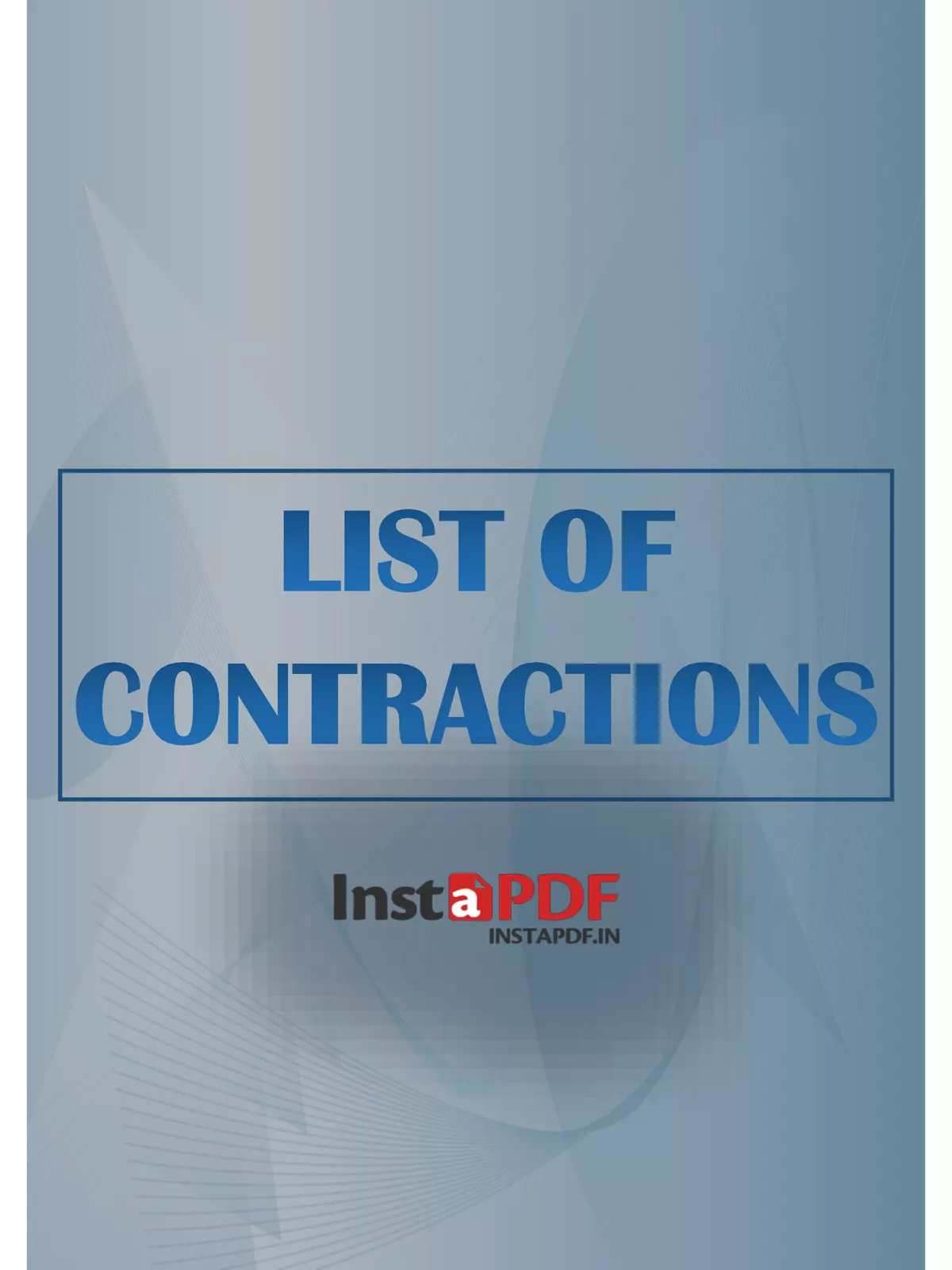 List of Contractions