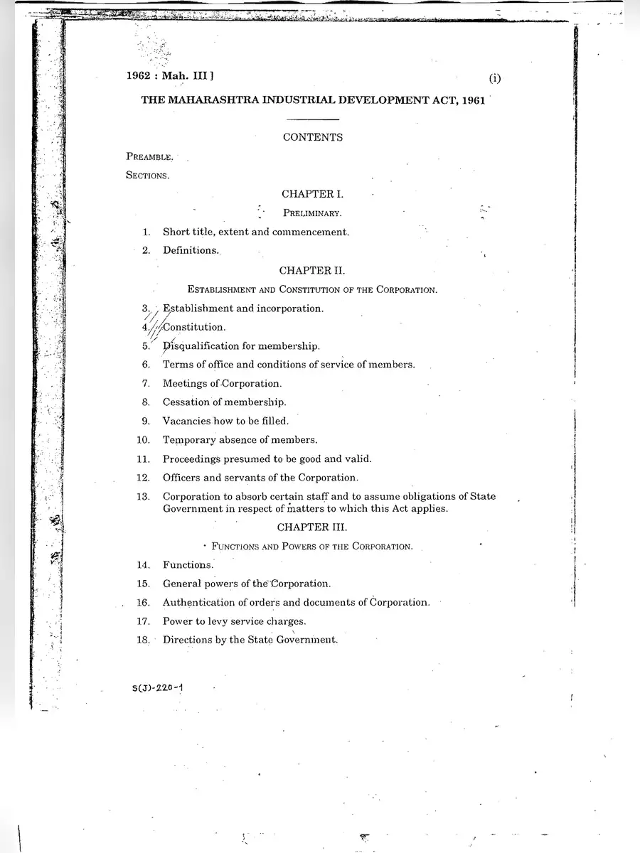 2nd Page of MIDC Act 1961 PDF