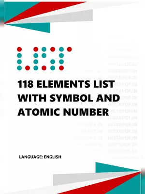 118 Elements List – Periodic Table Elements with Symbols & Atomic Number PDF