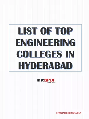 Top 50+ Engineering Colleges List in Hyderabad 2024 PDF