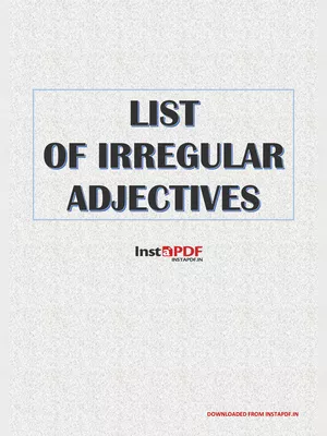 All 80+ Irregular Adjectives List PDF