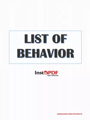 List of Behaviors (30+)
