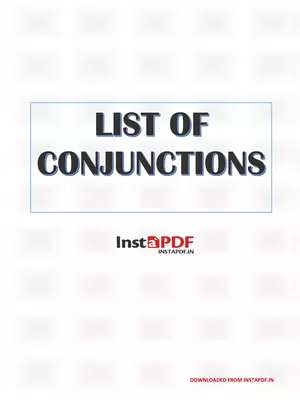 List of Conjunctions with Examples PDF