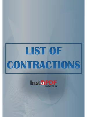 List of Contractions