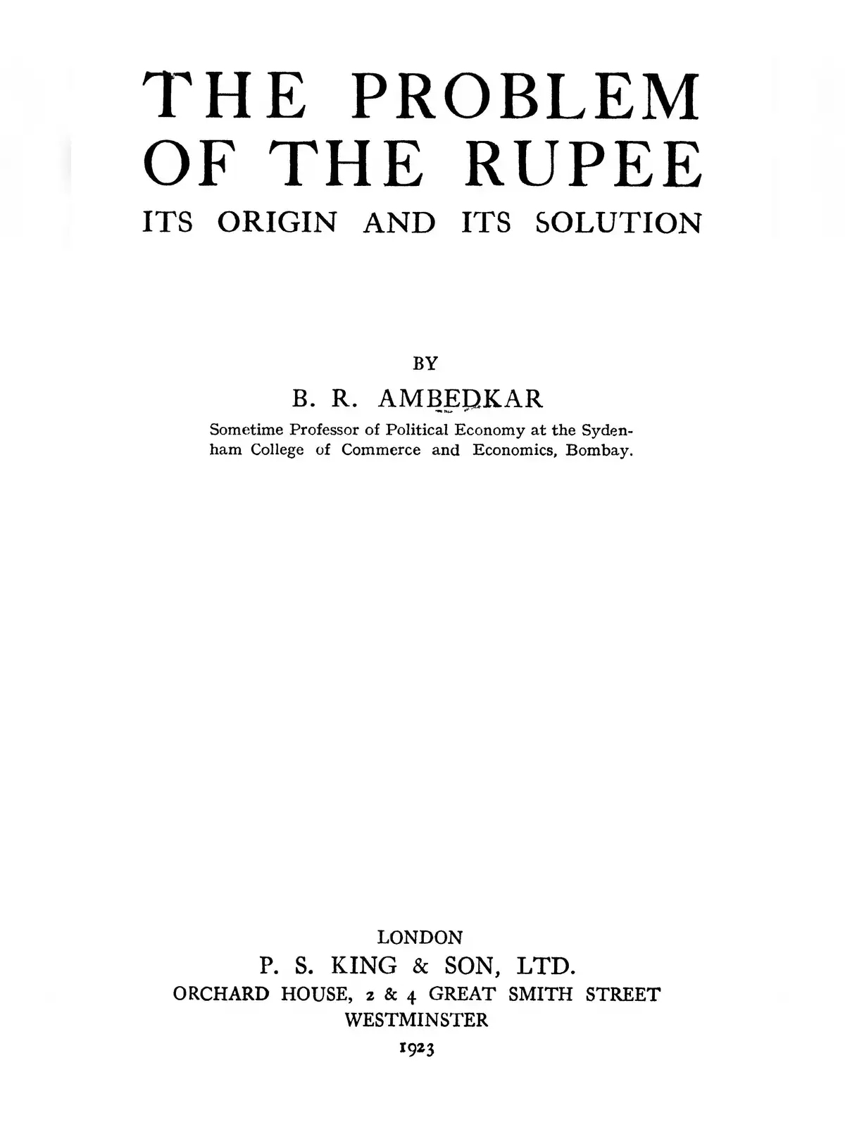 The Problem of Rupee Book
