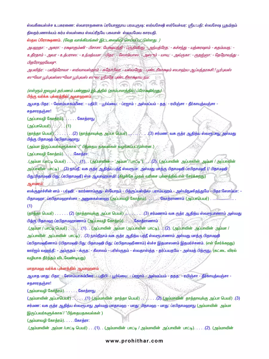 2nd Page of அமாவாசை தர்ப்பணம் மந்திரம் – Amavasai Tharpanam Mantra PDF