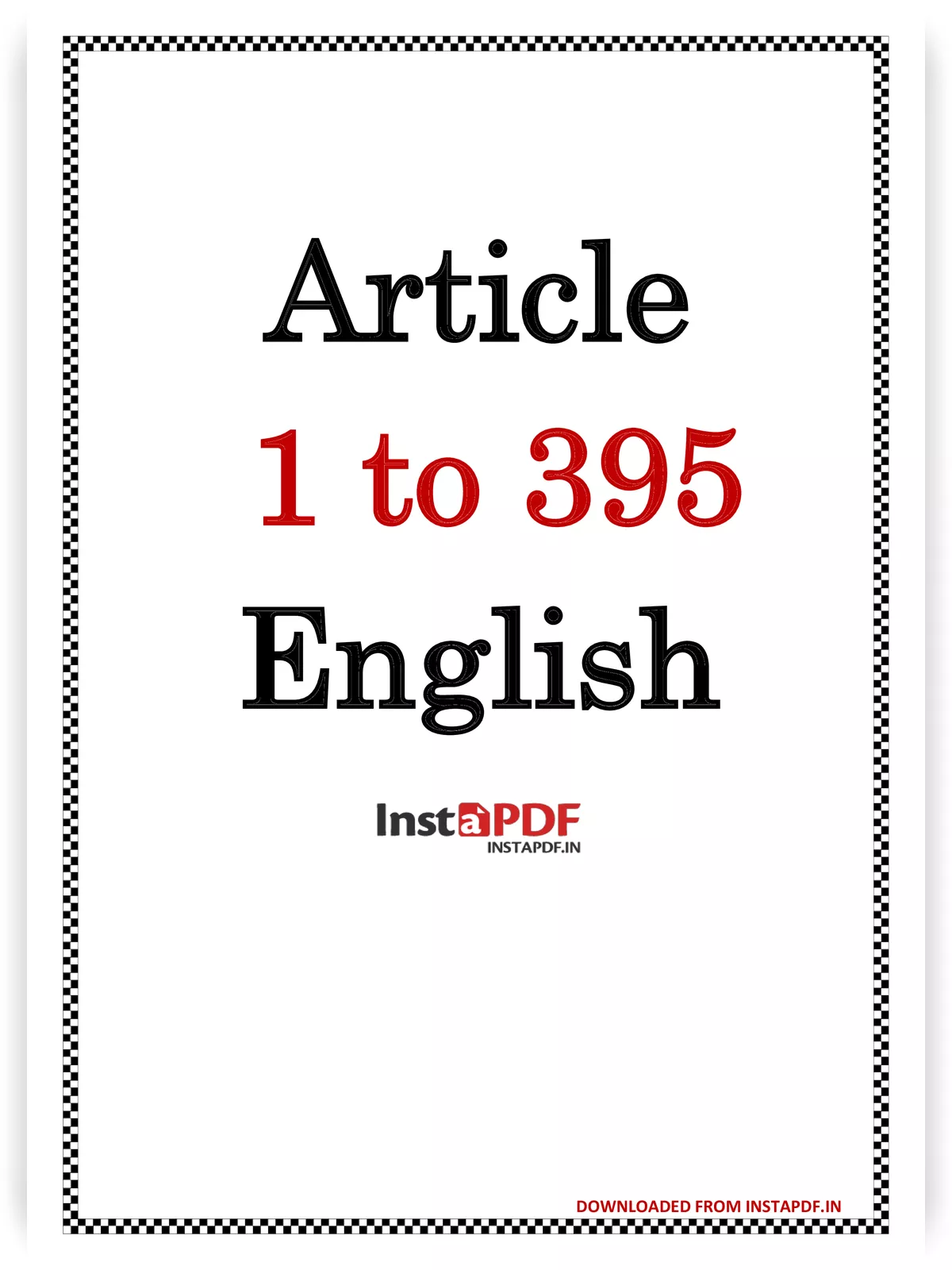 1 to 395 Article of Indian Constitution