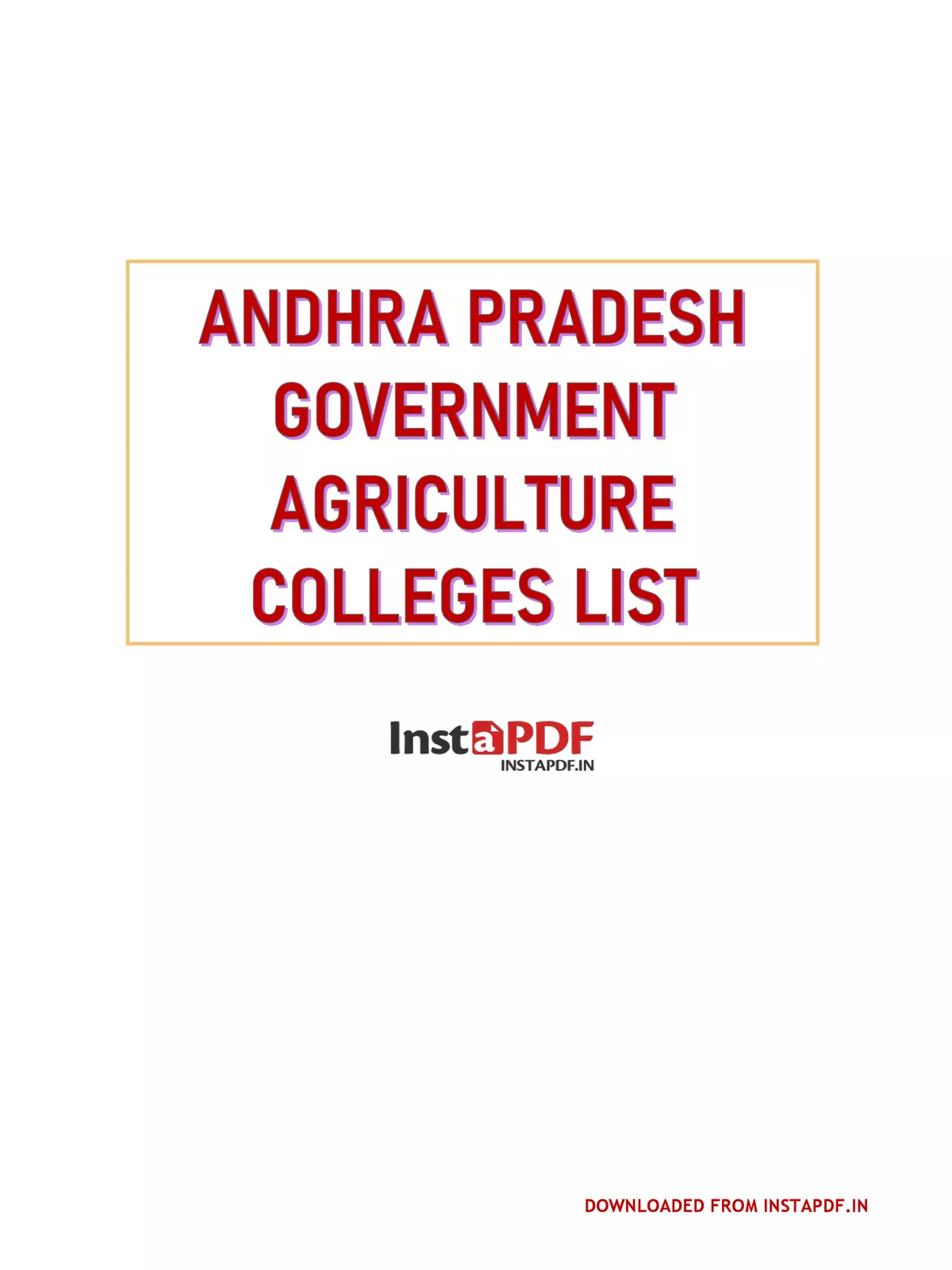 List of Government Agriculture Colleges in AP