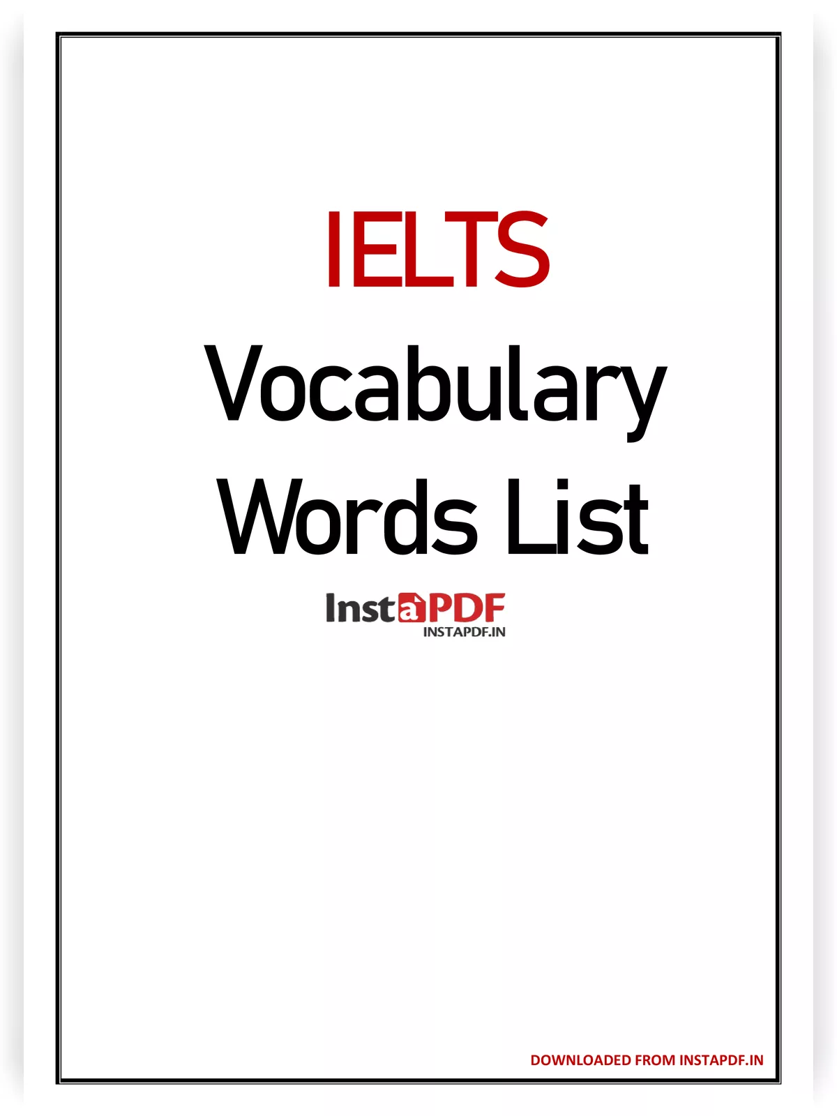 IELTS Vocabulary List
