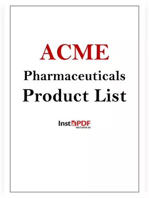ACME Pharmaceuticals Product List