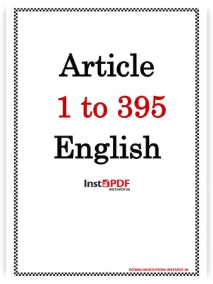 1 to 395 Article of Indian Constitution PDF