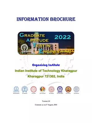 GATE Information Brochure 2022 (Application Form)