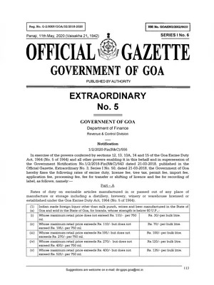 Goa Excise Policy 2020-21
